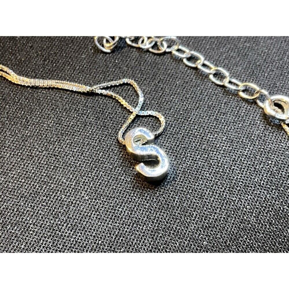 Dyadema Silver 925 15in W/ 2in Ext Necklace W/ Letter “S”